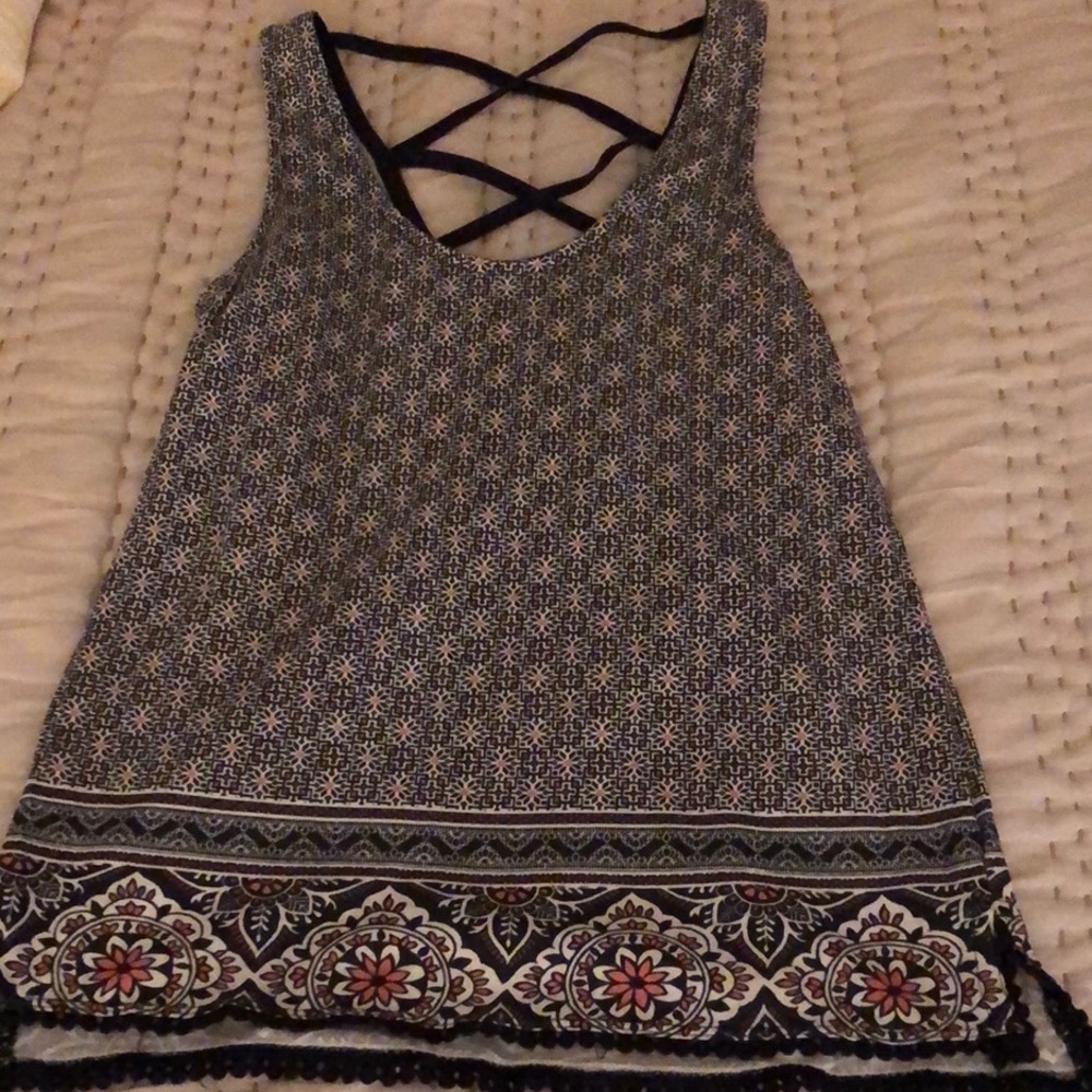 Jennyfer Blue Patterned Tank Top